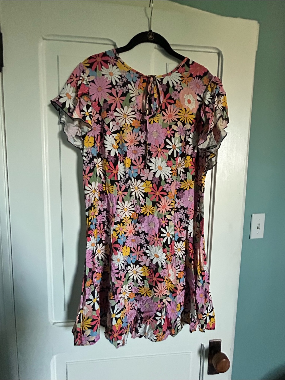 Hell Bunny Pastel Floral Print Dress Top in Pink, Yellow, Green